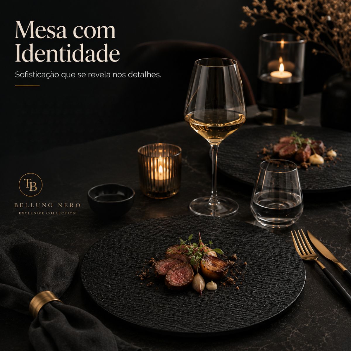 Belluno Nero Collection™ | Minimalismo, Textura & Sofisticação