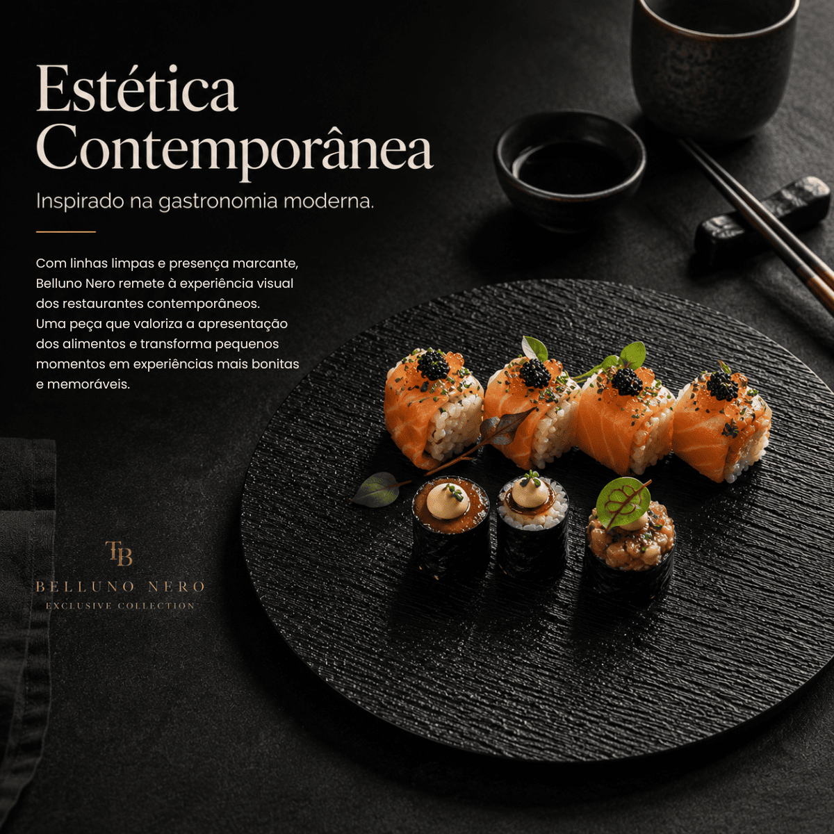 Belluno Nero Collection™ | Minimalismo, Textura & Sofisticação