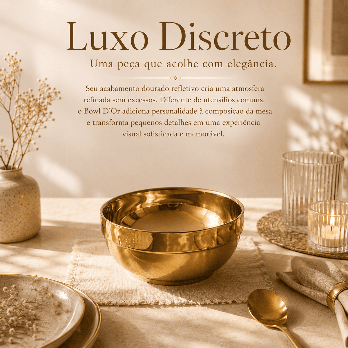 Bowl D’Or™ Elegância silenciosa para mesas que acolhem.