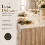 Caminho de mesa em Organza Dourado | Éclat Royale
