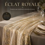 Caminho de mesa em Organza Dourado | Éclat Royale