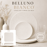 Belluno Bianco™ | Prato Cerâmico Branco Fosco para Mesa Posta Sofisticada