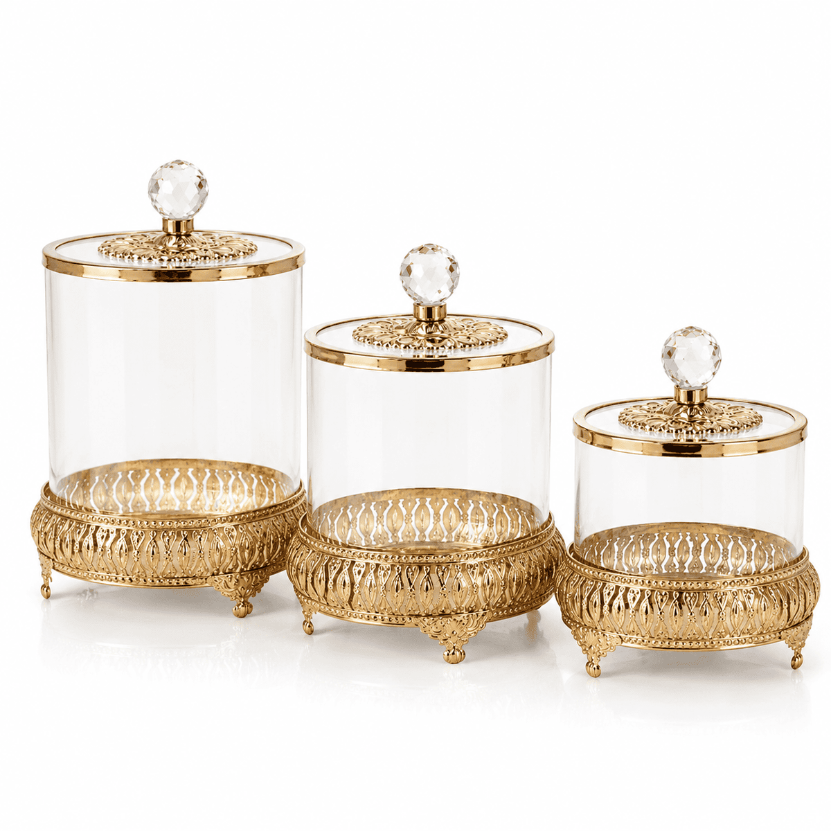 Pote de Vidro Luxuoso Estilo Europeu para Doces | Pote de Armazenamento Sofisticado |Lumière D'or