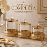 Pote de Vidro Luxuoso Estilo Europeu para Doces | Pote de Armazenamento Sofisticado |Lumière D'or
