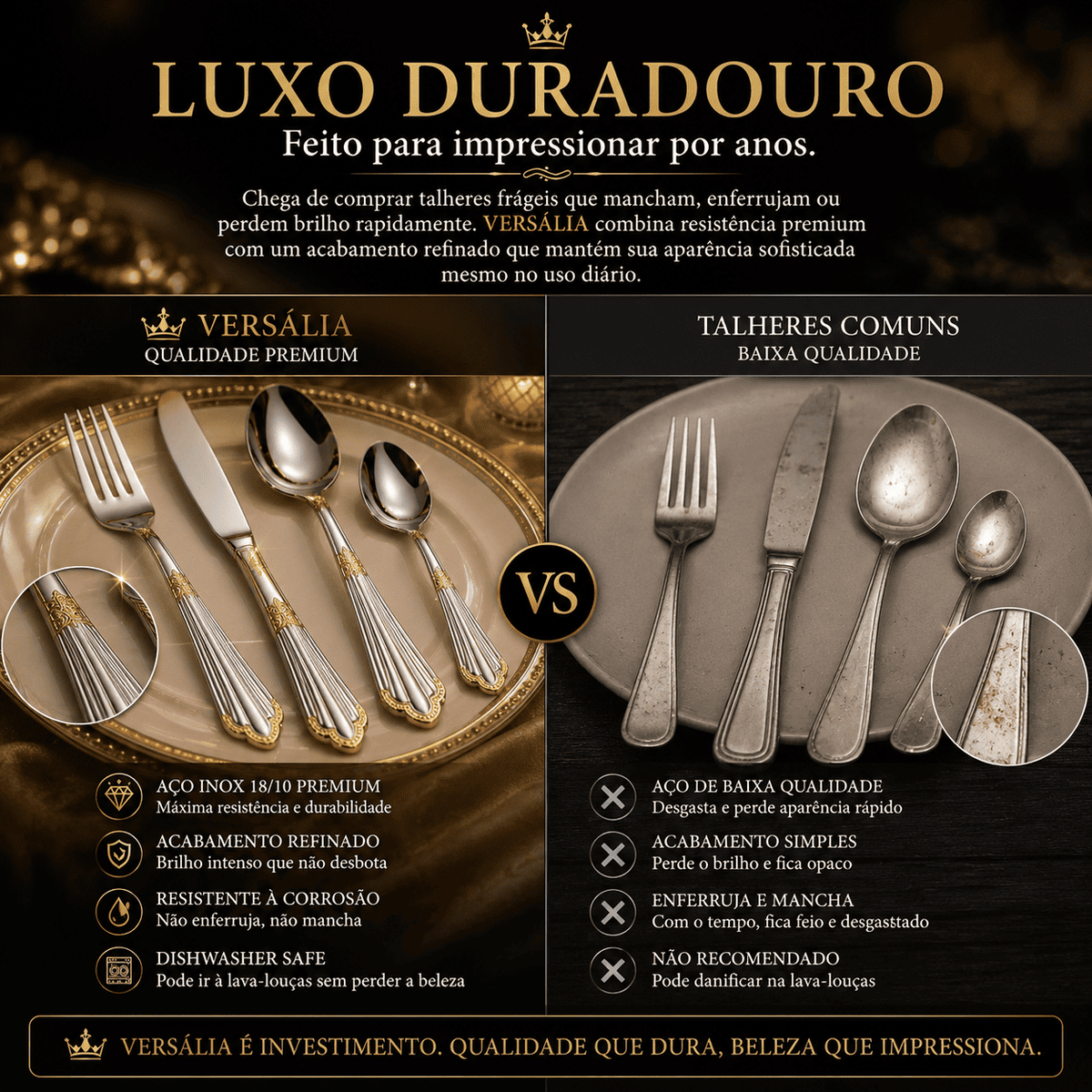 VERSÁLIA – Talheres Premium para Mesa Posta Sofisticada