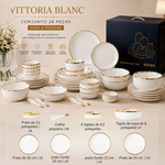 Vittoria Blanc™ — Jogo de Jantar em Porcelana | Luxo Dourado
