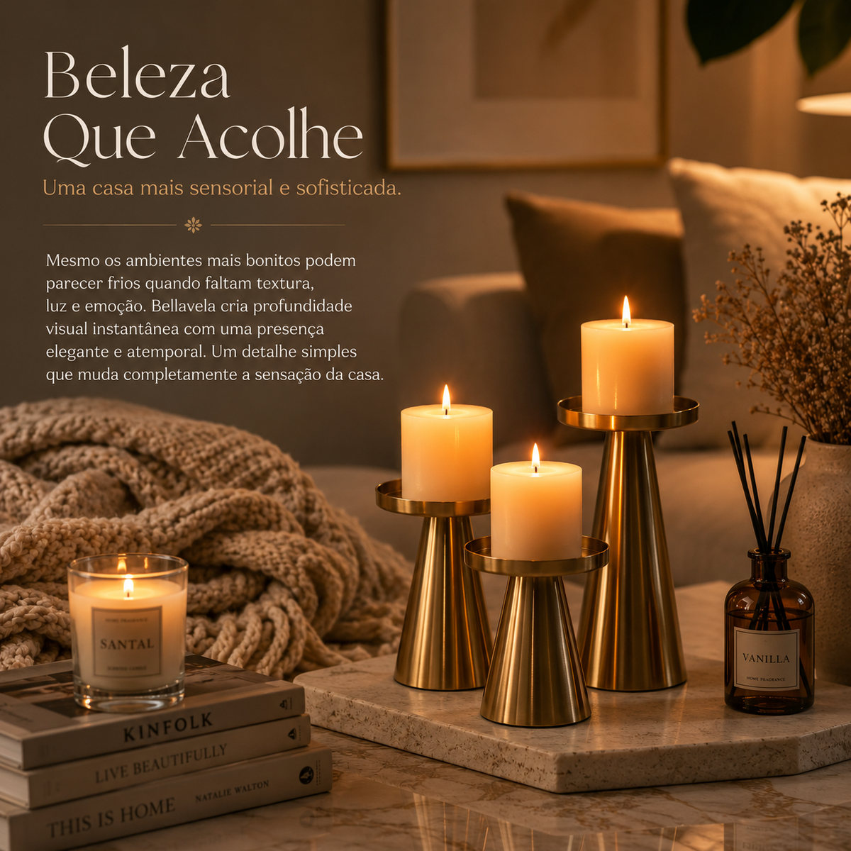 Conjunto Castiçal Nórdico 3 pçs | Bellavela