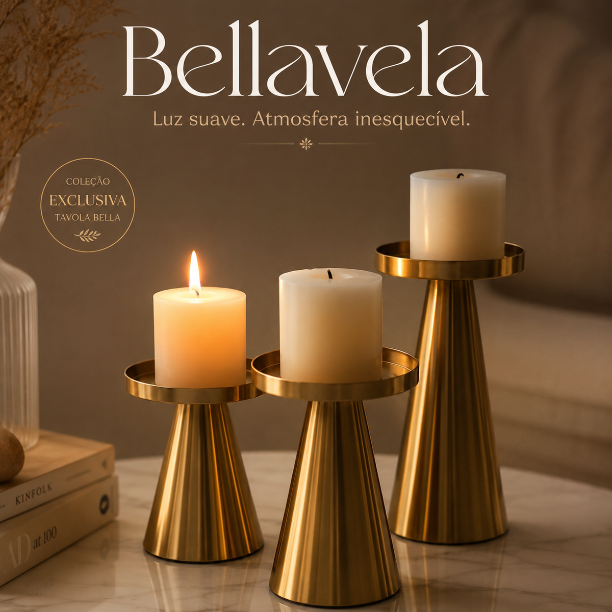 Conjunto Castiçal Nórdico 3 pçs | Bellavela