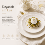 Belluno Bianco™ | Prato Cerâmico Branco Fosco para Mesa Posta Sofisticada