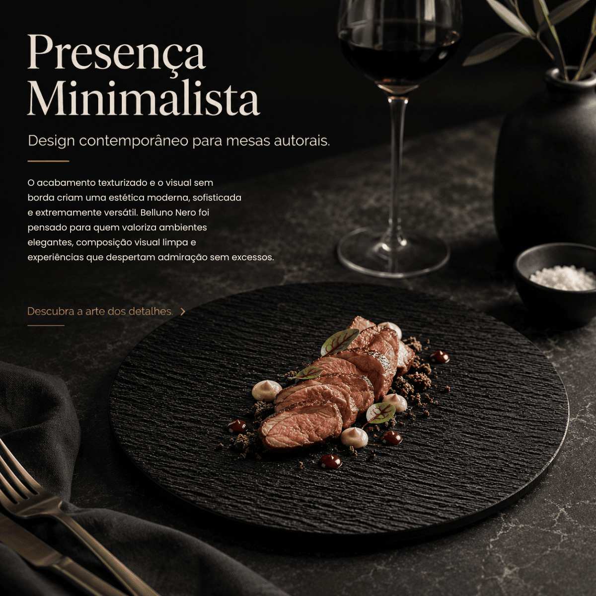 Belluno Nero Collection™ | Minimalismo, Textura & Sofisticação