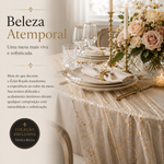 Caminho de mesa em Organza Dourado | Éclat Royale