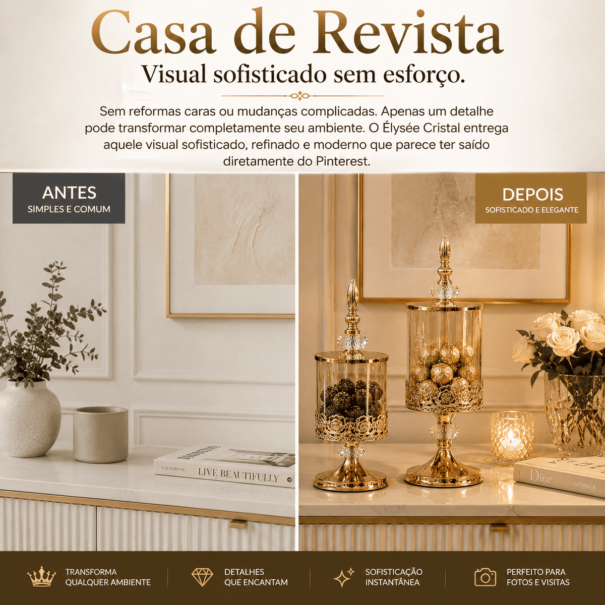 Élysée Cristal™ | Decoração Luxuosa Digna de Revista