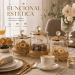 Pote de Vidro Luxuoso Estilo Europeu para Doces | Pote de Armazenamento Sofisticado |Lumière D'or