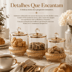 Pote de Vidro Luxuoso Estilo Europeu para Doces | Pote de Armazenamento Sofisticado |Lumière D'or