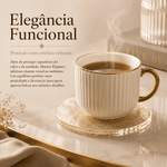 Maison Élégance™ | Kit Porta-Copos Sofisticado com Suporte Dourado