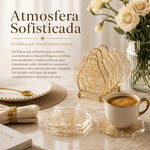 Maison Élégance™ | Kit Porta-Copos Sofisticado com Suporte Dourado