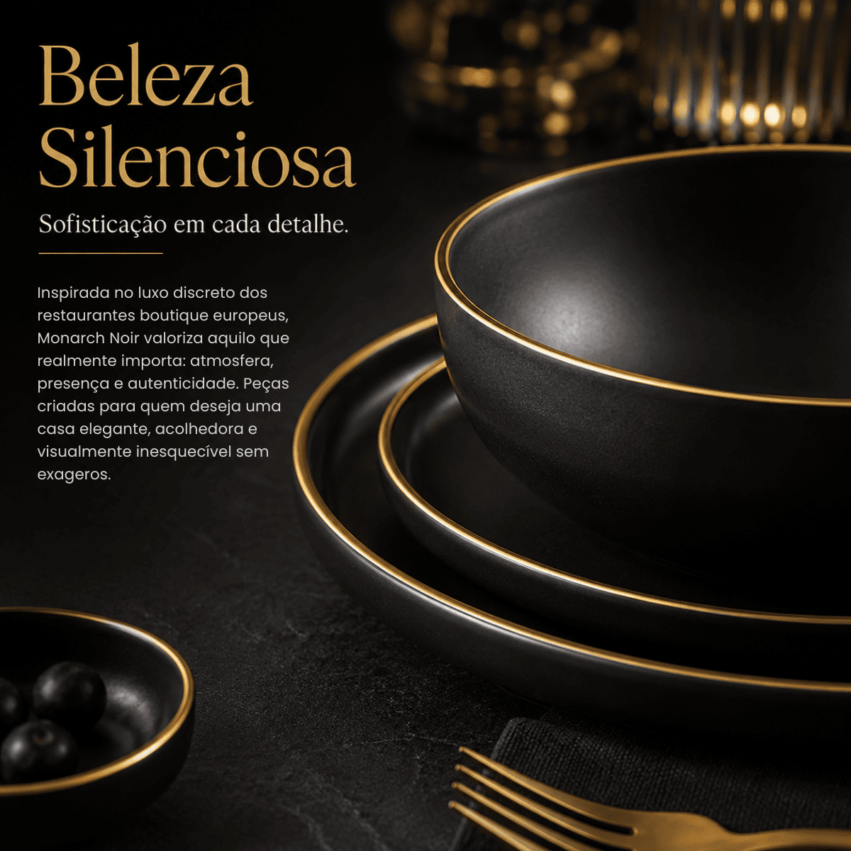 Monarch Noir™ — A arte de transformar refeições em experiências memoráveis.