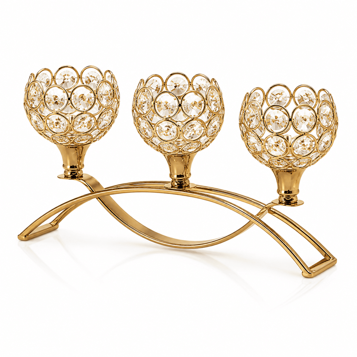 Castiçal Decorativo de Cristal com 3 Braços — Vittoria Crystal